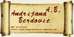 Andrijana Berdović vizit kartica